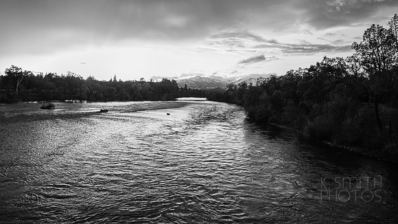 Sacramento River bw, Redding